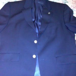 2 Brass Button Single Breasted Navy Wool Blazer, Ralph Lauren, 41 S